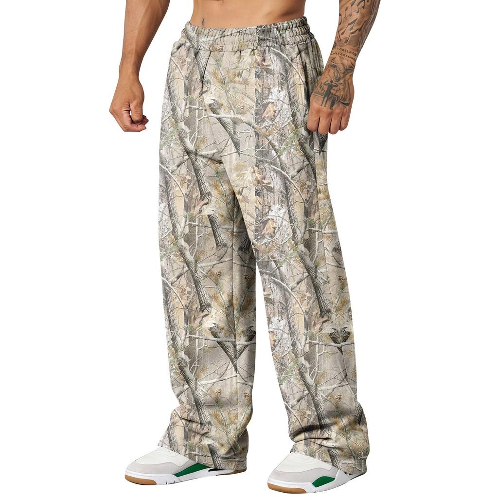 Men's Camouflage Loose Wide Leg Sweatpants Men's Casual Fashion Sweatpants