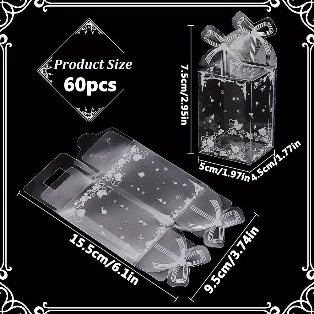 50pcs Clear Favor Boxes Transparent Candy Box Heart Print Favor Packaging Box for Wedding Birthday Party Packaging