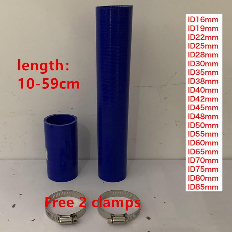Straight Silicone Intercooler Tube Pipe Coolant Hose ID16-85mmLength 10-100cm High Temperature High Pressure Turbo Send 2 Clamps