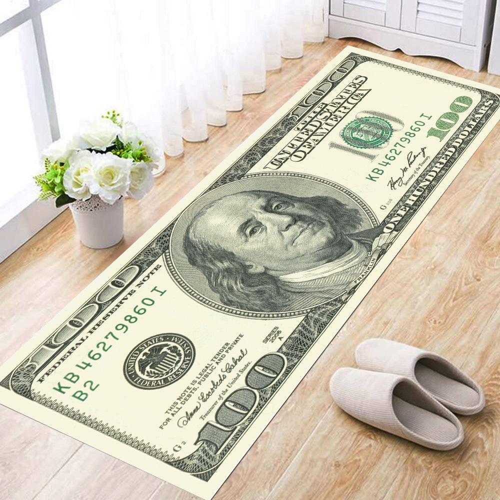 Niet-slip tapijt met dollarpatroon voor woonkamer, keuken, badkamer, hal, entree, huisdecoratie, vloermat 40x60cm 16x24 inch