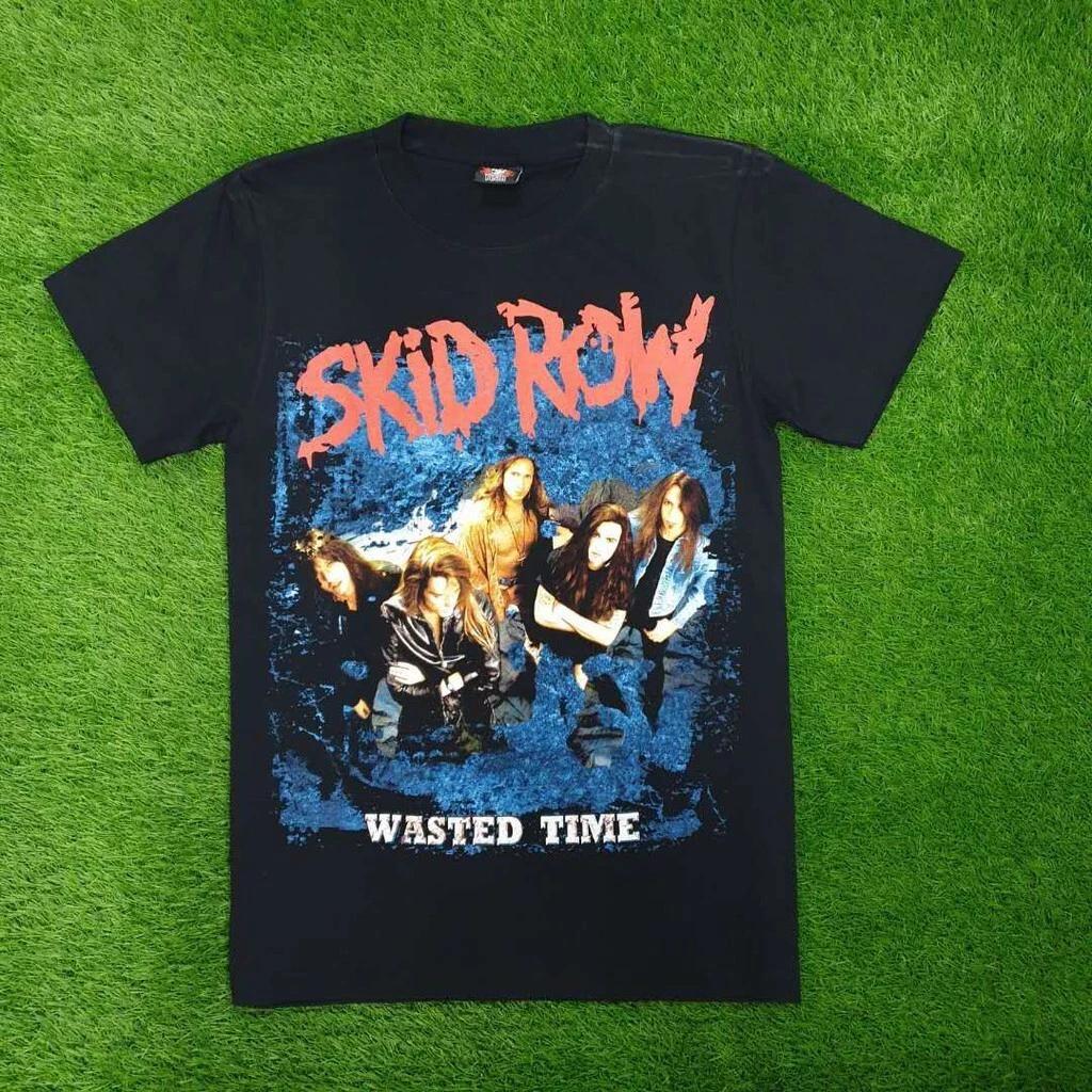 Rare Skid Row Wasted Time Skull Rock S-234XL Gift family B272 XL
