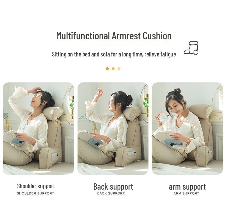 Bedside Soft Pack Backrest Cushion - Neck, Reading, and Lumbar Support Pillow