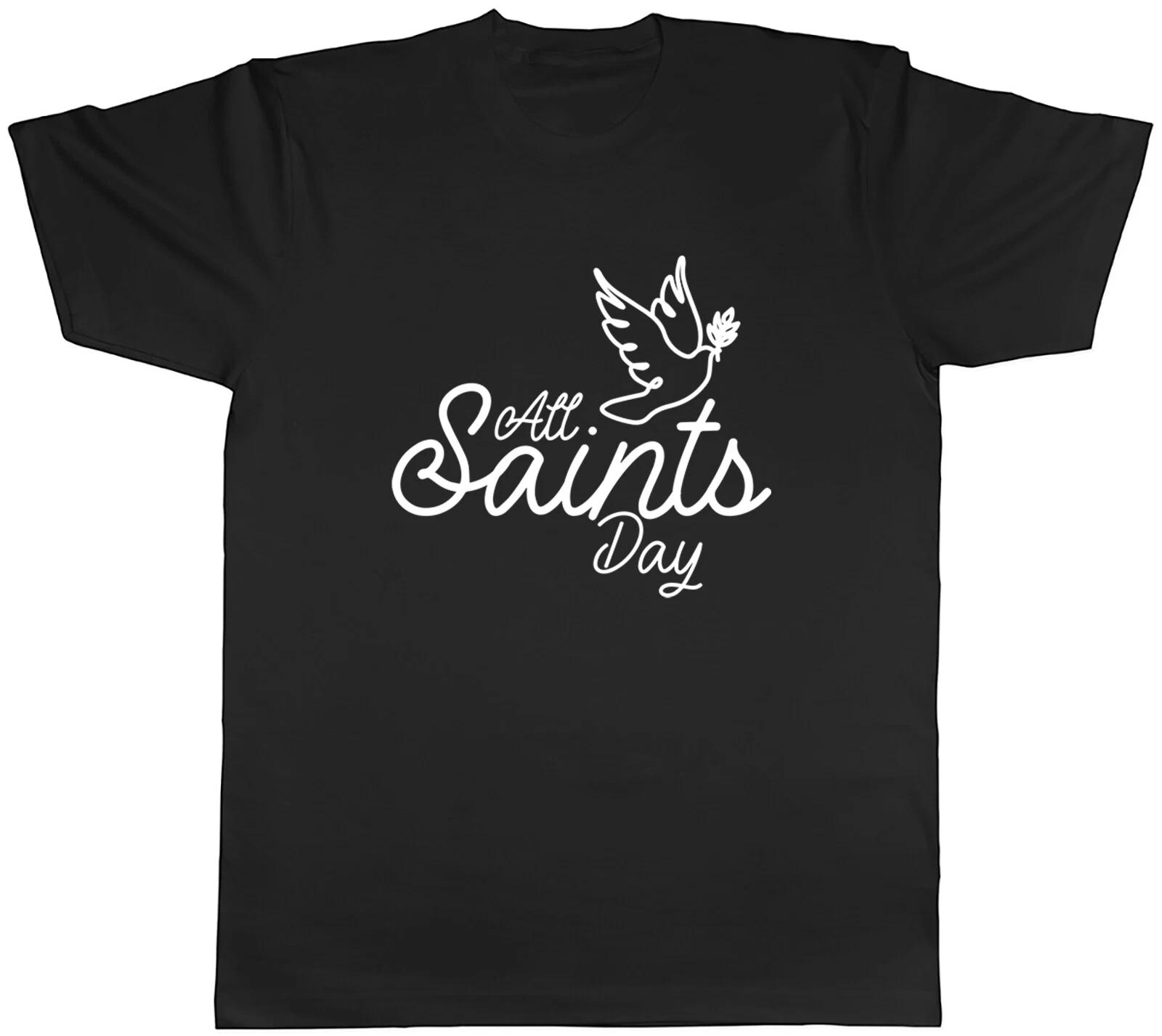 All Saints Day Mens T-Shirt Flying Dove Tee Gift L