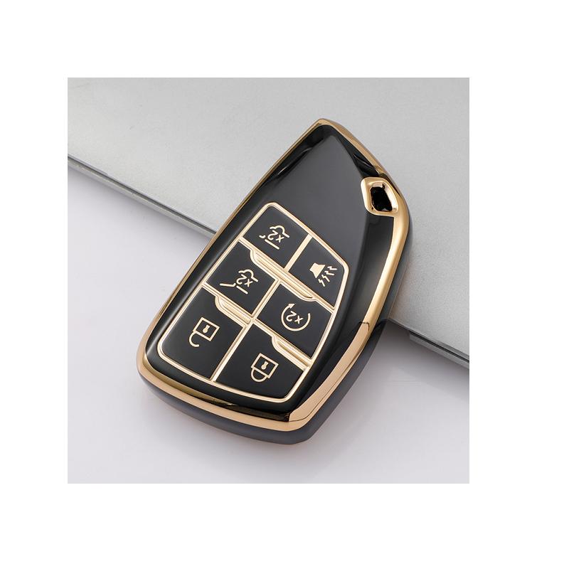 TPU Soft Car Key Cover for GMC Buick 6 Buttons Car Key case Pouch Accessory Key Bag чёрный