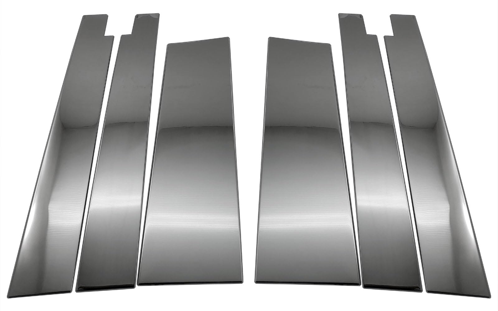 BRIGHTZ Ultra-Mirror Finish Stainless Steel Black Plated Pillar Panels with Visor, 6-Piece Set [PIL-BLA-437] for Honda Noah (90/95), ZWR90W, ZWR95W, M