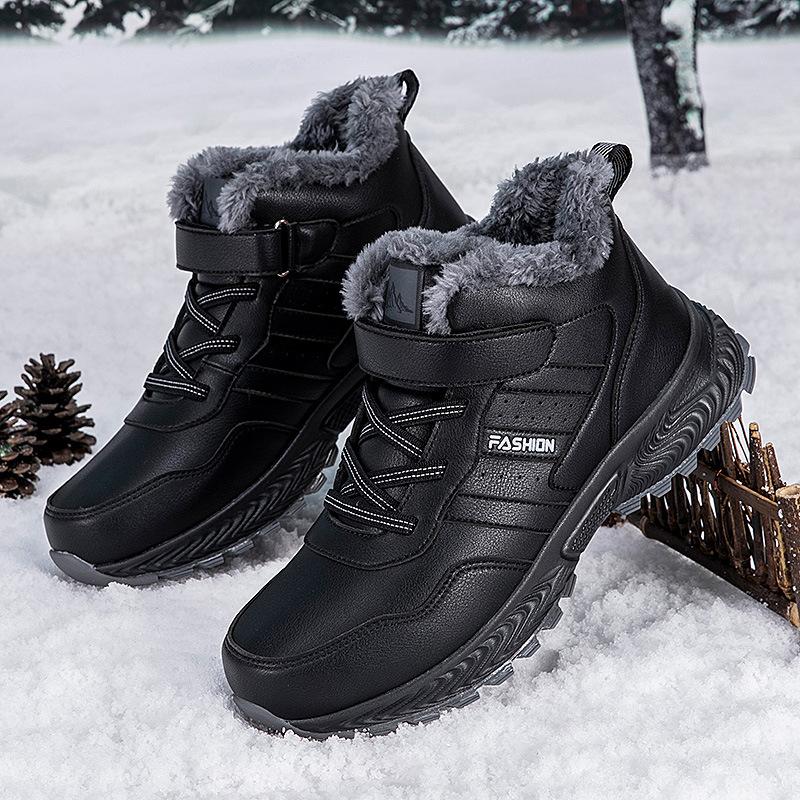 Winter new high-top medium sports shoes velvet warm walking shoes warm shoes heated cotton shoes snow boots
