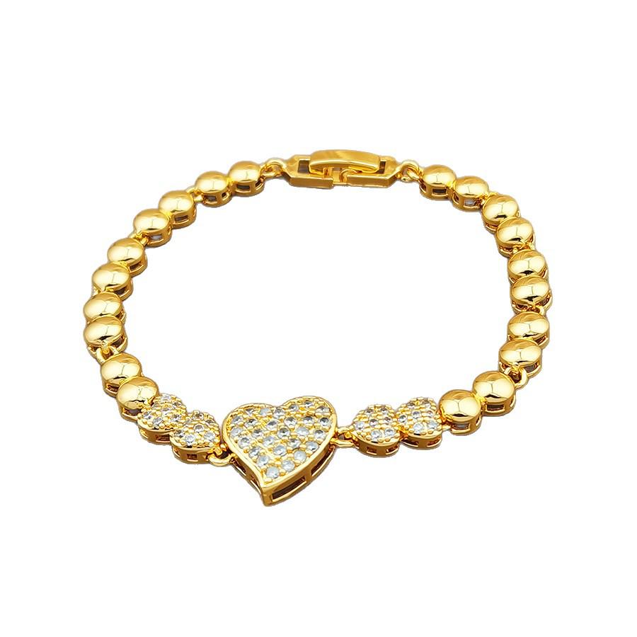 24k Gold Plated Heart-Shaped Bracelet: Luxurious & Trendy Women's Fashion from Middle East