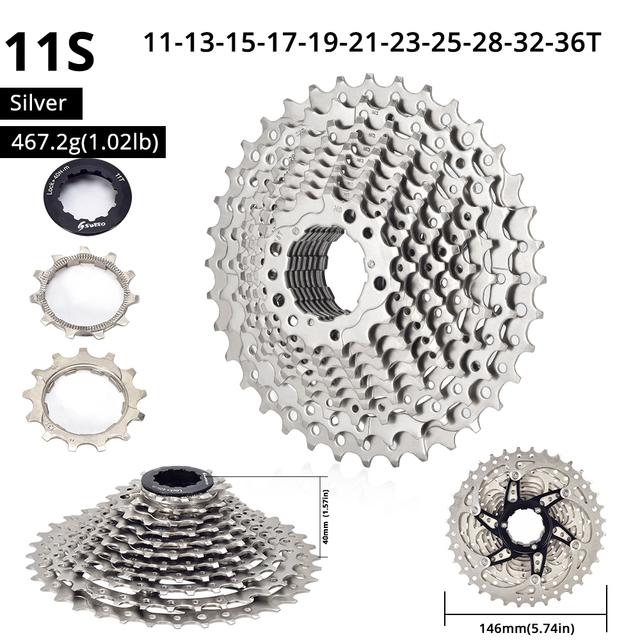 SWTXO Fahrradkassette 12 11 10 9-Gang-MTB-Ratsche HG 8 V 9 V 11 V 12 V 10 V Mountainbike-Kettenrad 32/36/40/42/46/50T