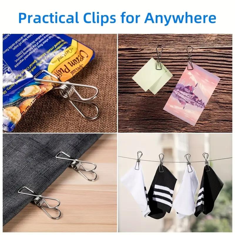Stainless Steel Clothes Peg Set Windproof Laundry Clips Pants Socks Underwear Hanging Clips