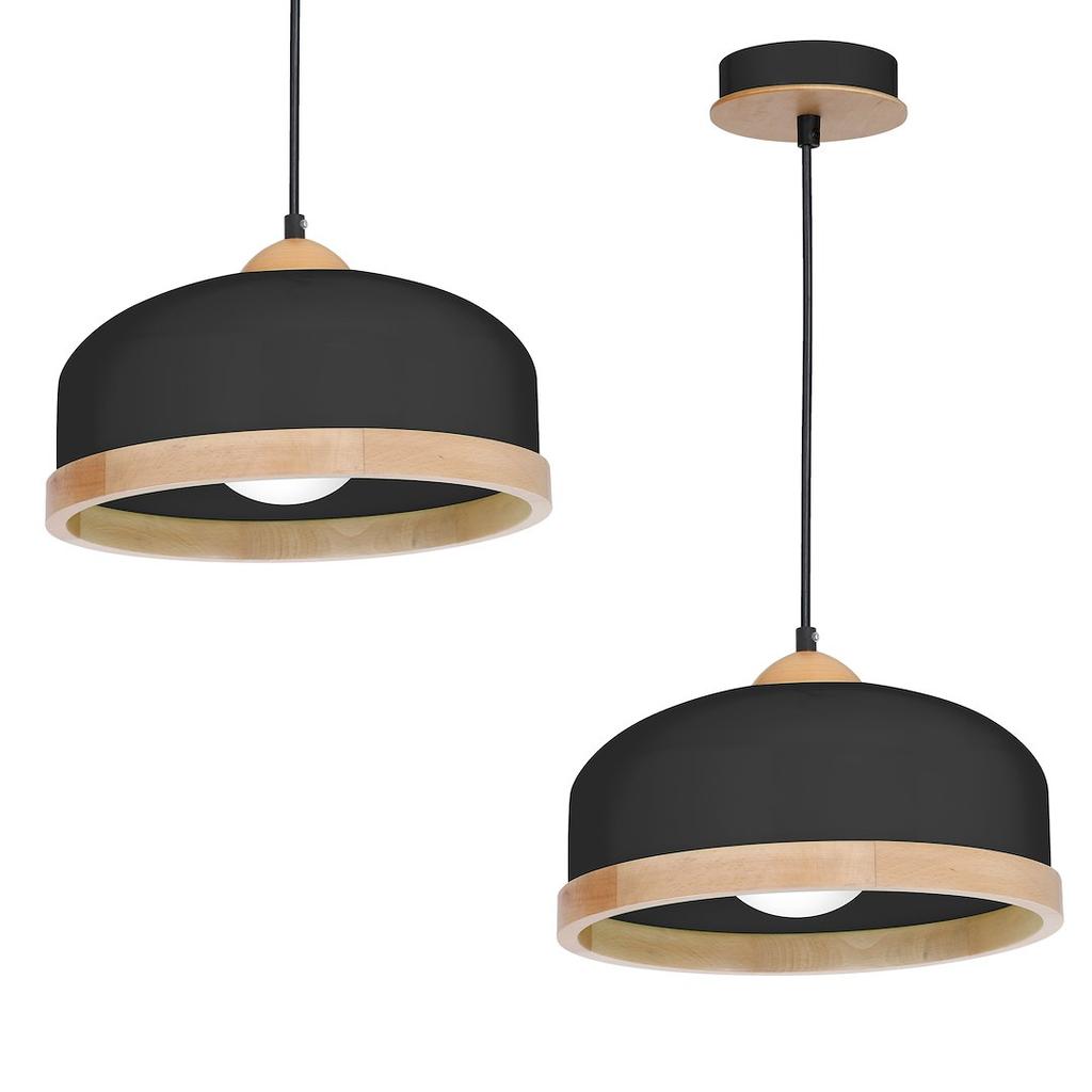 Lampa Wisząca Studio 1 E27 Czarny Wood Milagro Mlp8851