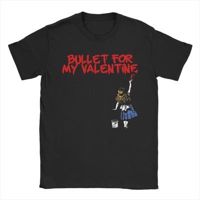 Herren T-Shirt Band Bullet for My Valentine Hipster Reine Baumwolle T-Shirts Kurzarm T-Shirt Rundhals Tops Übergröße
