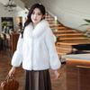Autumn Winter Short Jacket Thick Warm Faux Fur Collar Elegant Female Warm Outerwear