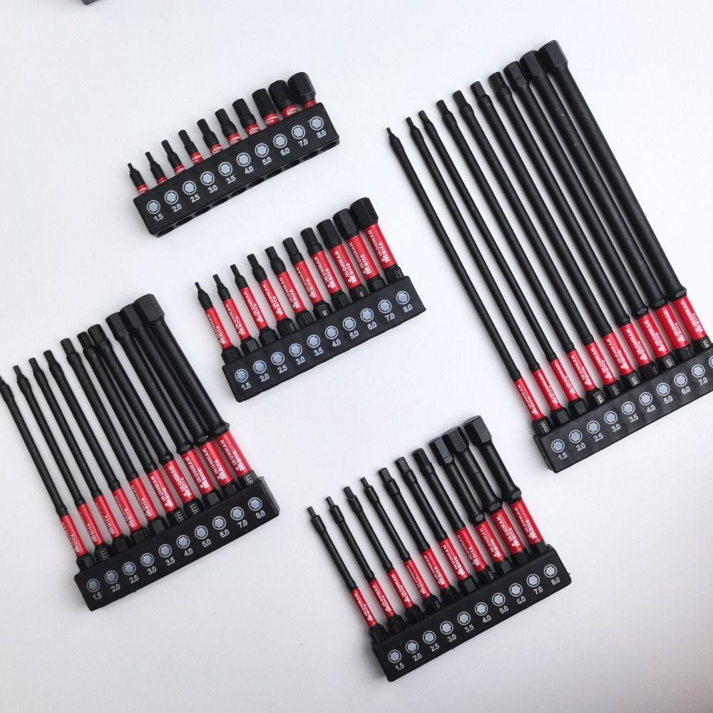 Batch Head Impact Screwdriver Bits S2 Steel Hex Shank Screwdriver Bits  With Holder