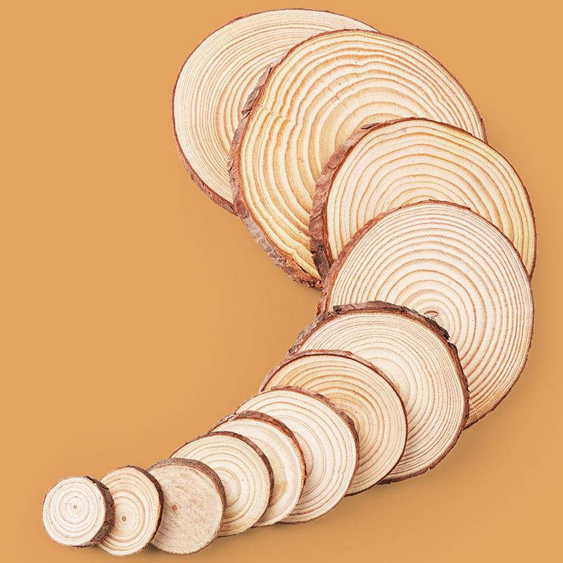 Round Pine Wood Slices for Children's DIY Painting, Graffiti, and Christmas Ornaments