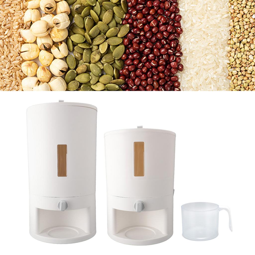 Kitchen Rice Storage Container with Measuring Cup Sealed Design Accurate Measurement Grain Dispenser