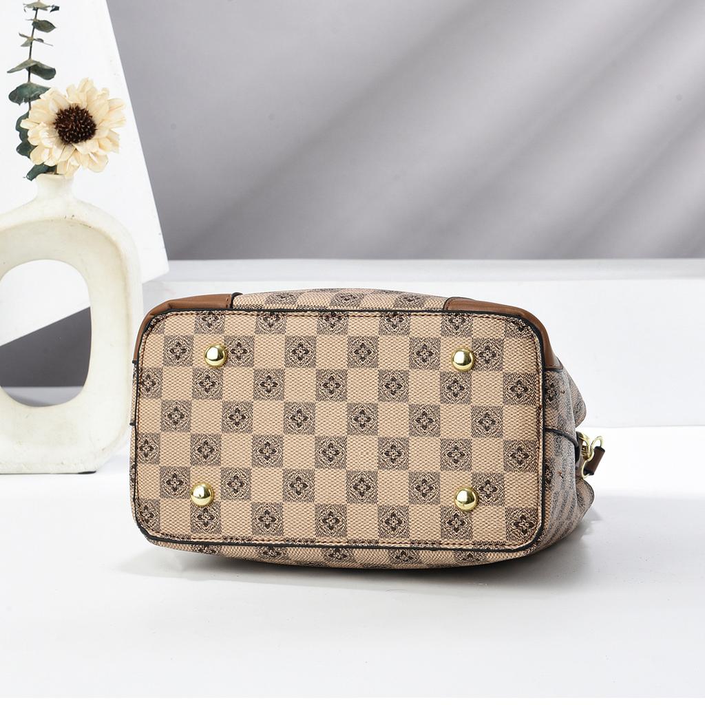 Bucket Bag Retro Plaid Handbag Large Capacity Shoulder Bag Messenger Bag Women's Bag