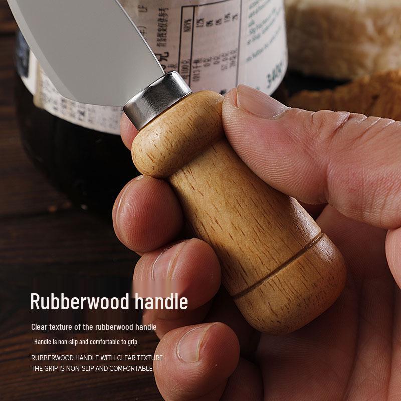 Stainless Steel Cheese Knife Set with Rubber Wood Handles
