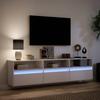 Vidaxl Ścienna Szafka Pod Tv, Z Led, Biała, 180X31X45 Cm