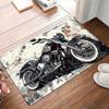 1 Stück Retro Klassisches Motorrad Fußmatte, Rutschfeste Bodenmatte, Geeignet für Wohnzimmer, Schlafzimmer, Badezimmer, Ferienhaus Dekoration