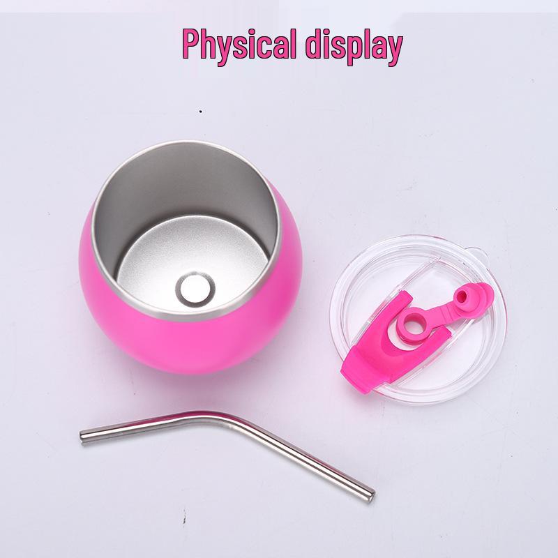Popular 5oz Insulated Stainless Steel Mini Egg Cup with Straw - Portable Travel Accessory for Milk Tea