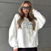 Women's Crew Neck Long Sleeve Sweatshirt Loose Fit Letter Print Casual Oversized Pullover Top