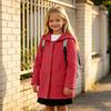 Girls Casual Mid-Length Wool Coat with Lapel and Button Front