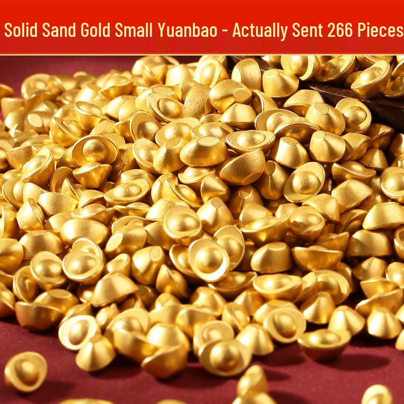 Gold-Plated Small Brass Abacus Ornament: Ruyi Wealth & Treasure Charm for Home or Desktop