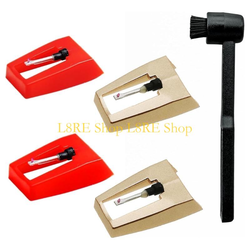 L8RE 4PCS Diamond Styluses Needle Replacement Set with Cleaning Brush Record Player Needle for Turntable Record Players China Mainland