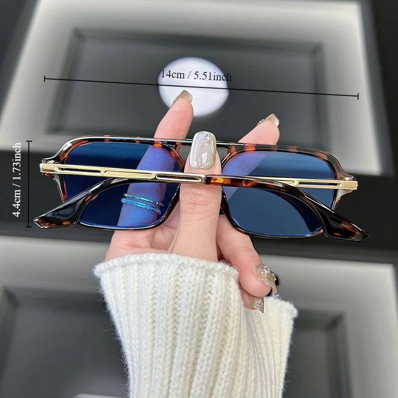 Square Vintage Sunglasses Women Brand Designer Leopard Sun Glasses Female Fashion Ocean Color Small Frame