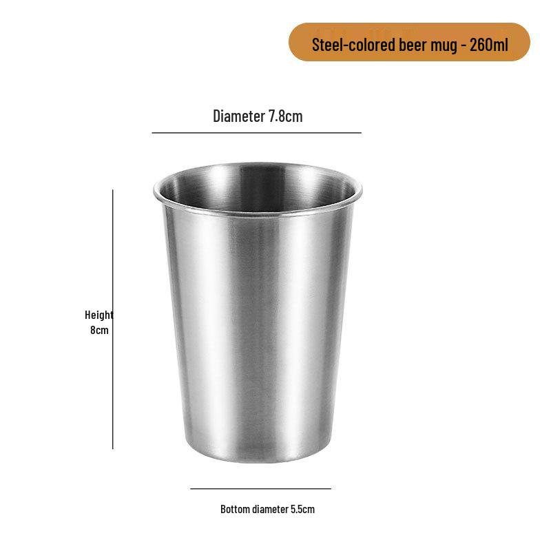 Gold 304 Stainless Steel Beer Mug - Single Layer, Stackable Outdoor Cup for Cold Drinks