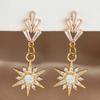 Vintage Crystal Zirconia Stainless Steel Earrings for Women Fashion Star Pendant Ear Piercing Earring Bridal Wedding Jewelry