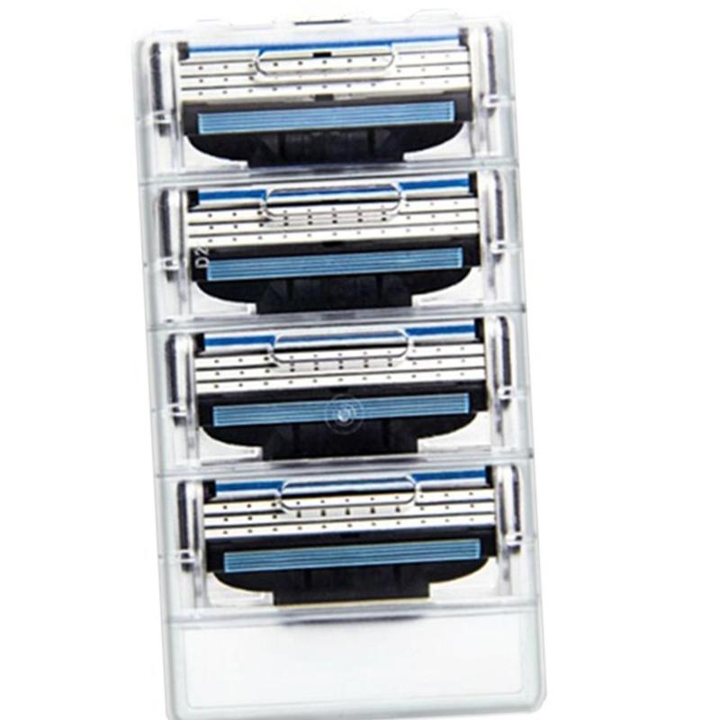 4pcs Compatible Blade Standard Manual 3-layer Razor Blade for MACHE 3 Men's Razors Tool