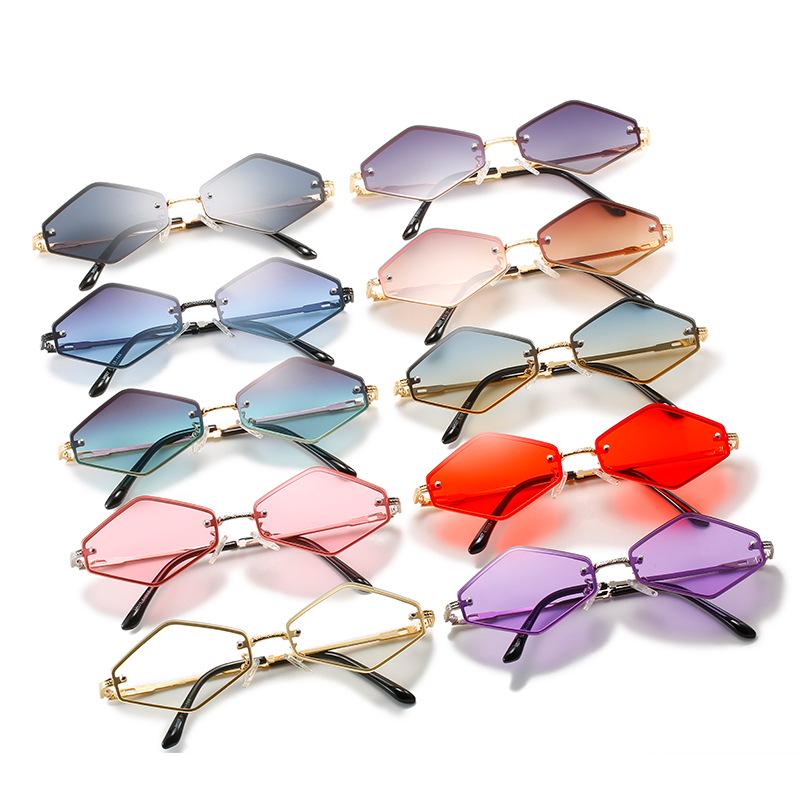 Personalized Small Frame Rhombus Sunglasses Women'S Tide Gradually Change Sunglasses Wind Trend Sunglasses Men