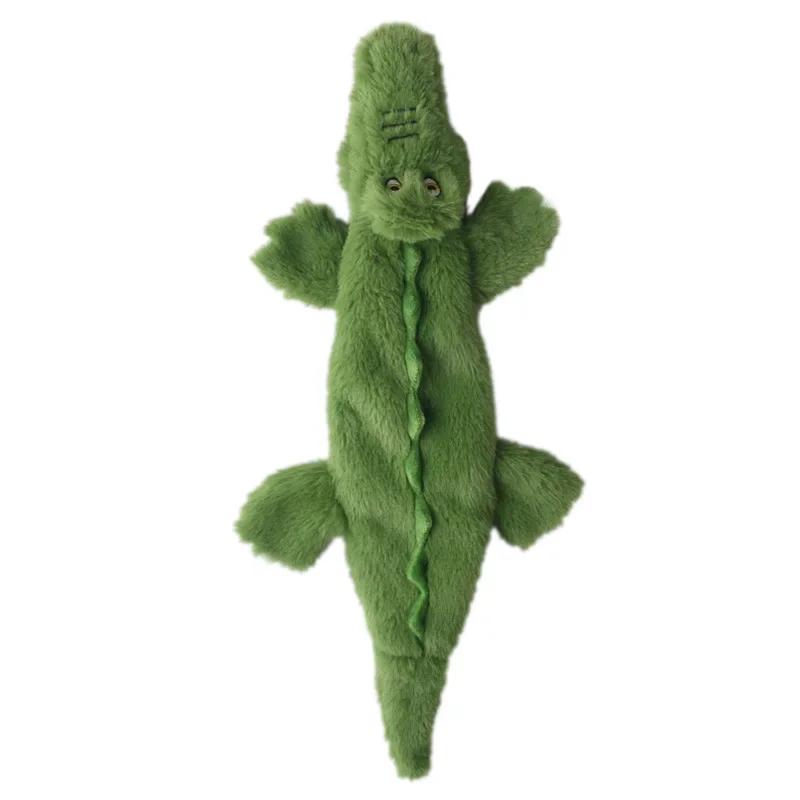 New Crocodile Soft Shell Plush Dog Toys Outdoor Play Interactive Squeaky Dogs Toy Sounder Sounding Paper Chew Tooth Toy