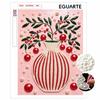 Easy DIY Framed Pearl Bead Painting Kit with Cherry Vase Pattern 3D Sparkling Canvas Art for Wall Home Decoration Creative Gift Idea