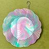 10 Inch Hanging Wind Spinner with Wave Design 360 Degree Rotating Hook Metal Rustic Style for Garden Balcony Decor No Battery Needed