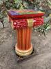 Handbemalte hölzerne Chowki Sockeltisch | Indischer Volkskunst Statuenständer