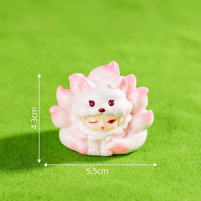 

1 шт. Китайский шик Благоприятный зверь Девятихвостая лиса Смола Ремесленные аксессуары Настольное украшение Сувенир из живописного места