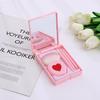 Compact Makeup Brush Set with Mirror - 5-Piece Portable Beauty Tools