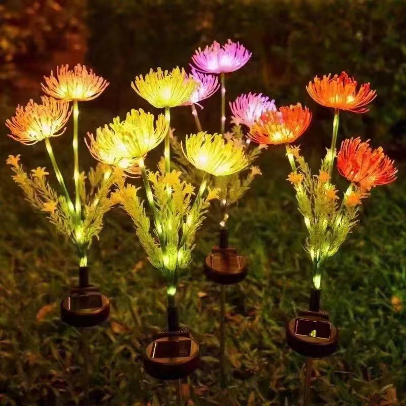 Solar Lotus Sunflower Garden Light for Outdoor Decoration