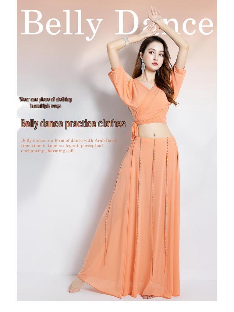 Huayu Dancewear Women's Sexy Belly Dance Practice Set - Beginner Oriental Performance Costume