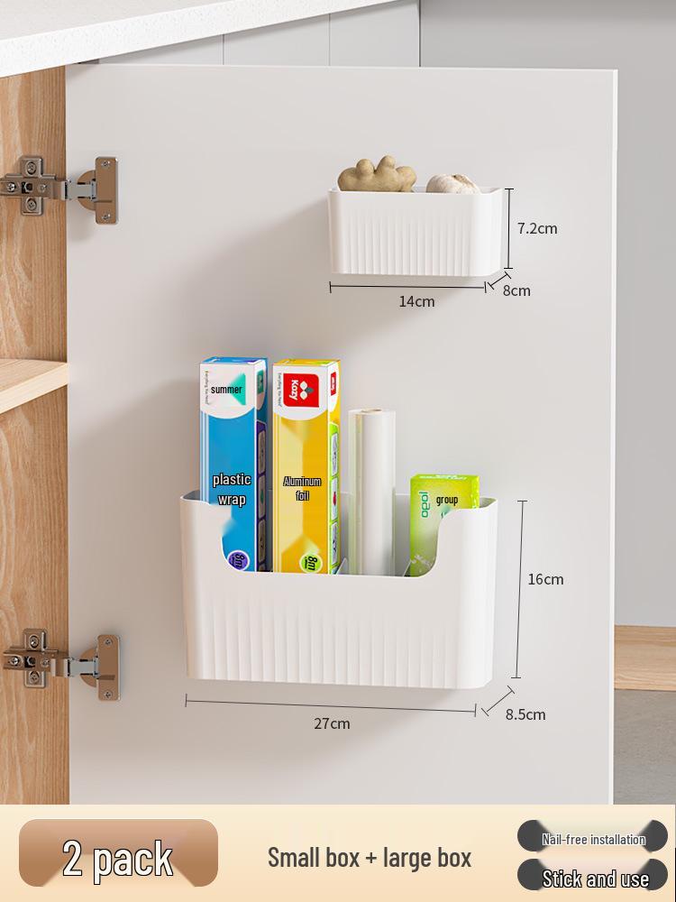 Wall-Mounted Storage Box: Cling Film Holder & Bathroom Organizer