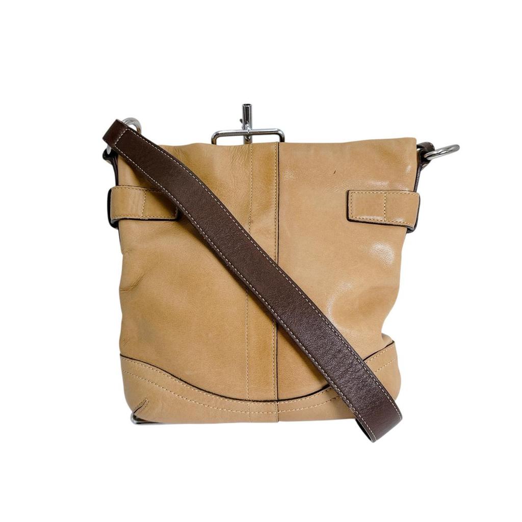 COACH Plain Long shoulder Shoulder Bag leather Brown Women J05S-3594 Used