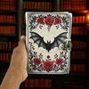 Vampire Bat Grimoire Journal – Gothic Roses Witchy Spell Book | Handmade Leather Book of Shadows