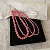 Exquisite 4 6 8Mm Beads Pink Blue Natural Stone Beaded Necklace For Women Simple Chokers Daily Party Jewelry Gift