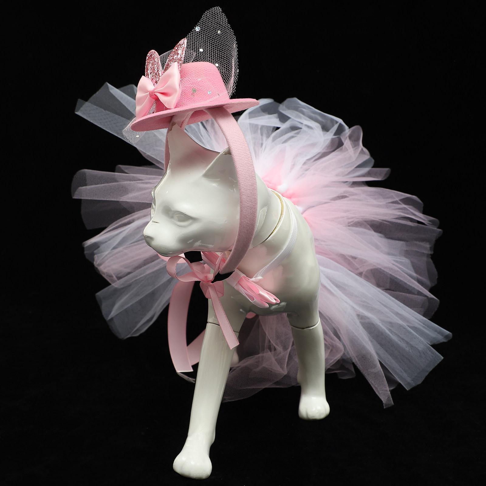 

1Set Pet Party Costume Dog Dress Bow Tie Hairband Easter Outfit Cosplay Clothes Small Dog Halloween Costume Cute Stylish Pet 13.5X5CM
