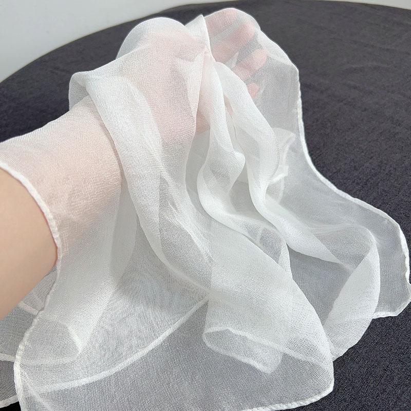 Popular Flax Plant Dyed White Scarf Summer Sunscreen Silk Silk Scarf Solid Color Cotton And Linen Shawl