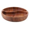 Wooden Salad Bowl Round and Oval Thickened Fruit Tray Wear-resistant Edge Divided Compartments Serving Platter Salad Storage