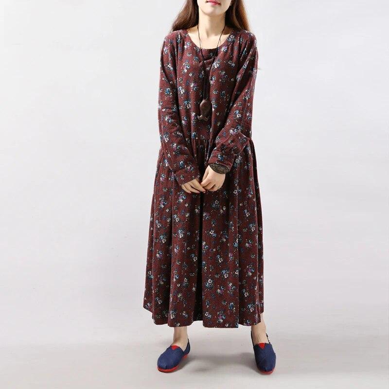 Vestito da donna con stampa floreale, primavera, moda coreana, manica lunga, casual, scollo a V, abito da ragazza Mori