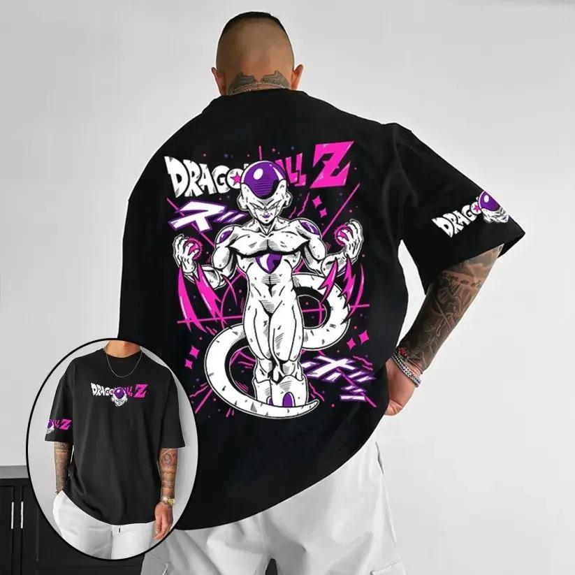 New Dragon Ball Frieza Anime Mens Tshirt Short Sleeve Pattern Tshirt Street Wear Summer Casual Top Hip Hop Y2k Clothing M